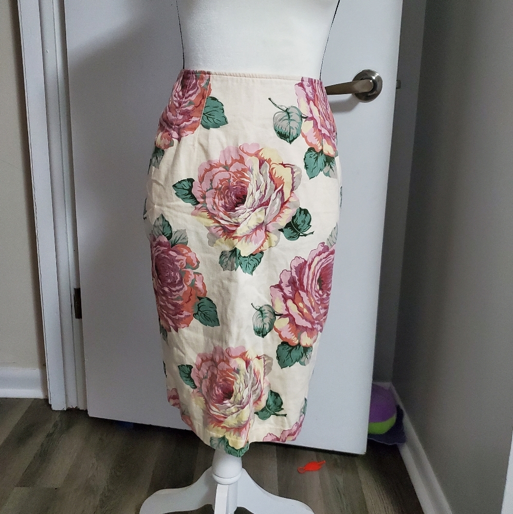 Vintage 100% cotton floral skirt